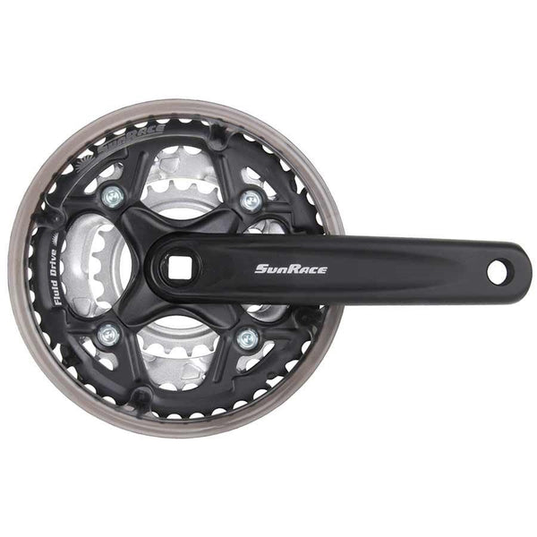 SunRace FCM52 Crankset 24/34/42 7/8 Speed Black