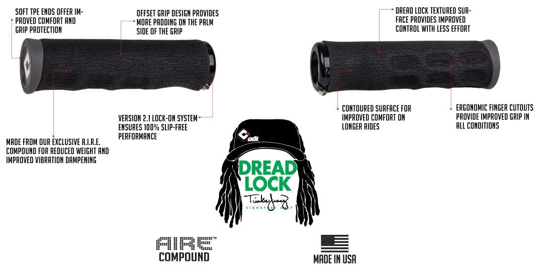Odi F-1 V2.1 Dread  Lock On Grips w/Clamps