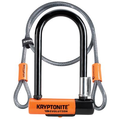 Kryptonite Evolution Mini-7 U-Lock Shackle w/ Flex Cable 3.25 x 7.0"