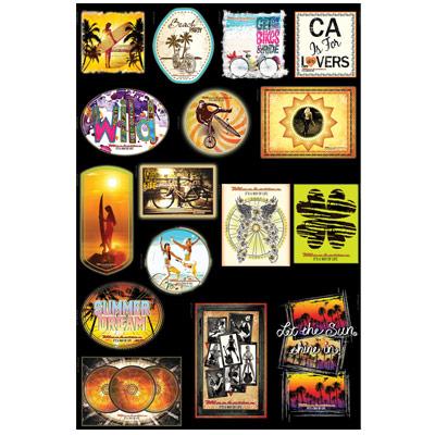 Manhatta Beach Cruiser Sticker Decals Pack of 16